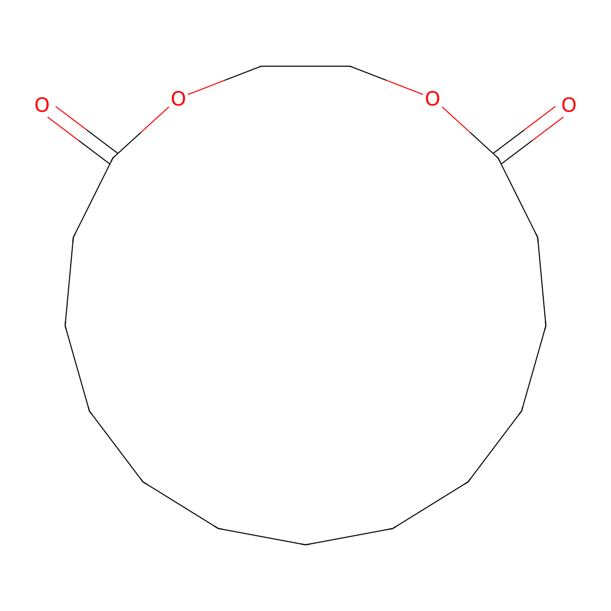 Ethylene brassylate molecular structure, CAS 105-95-3