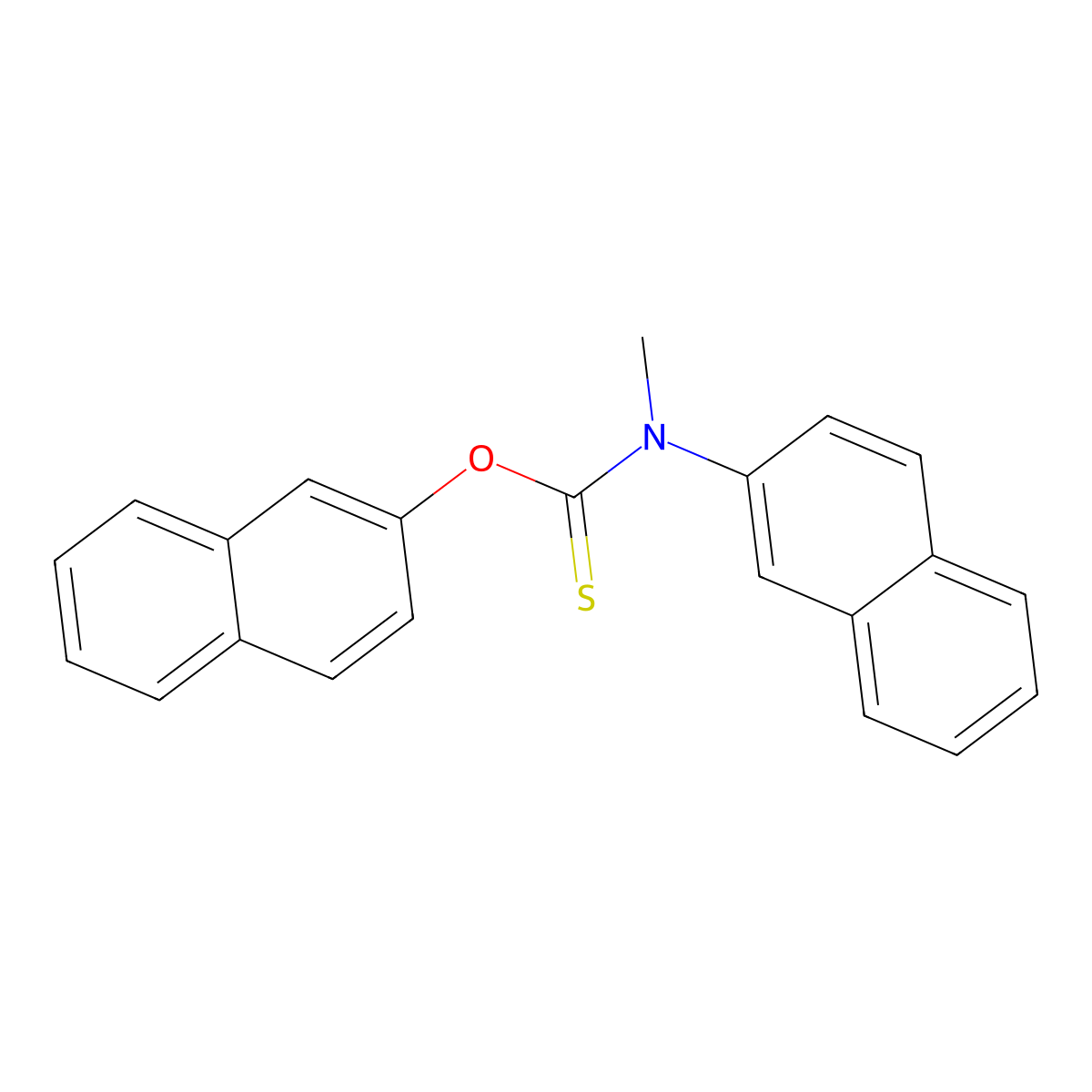 Carbamothioic acid, methyl-2-naphthalenyl-, O-2-naphthalenyl ester molecular structure, CAS 1050-10-8