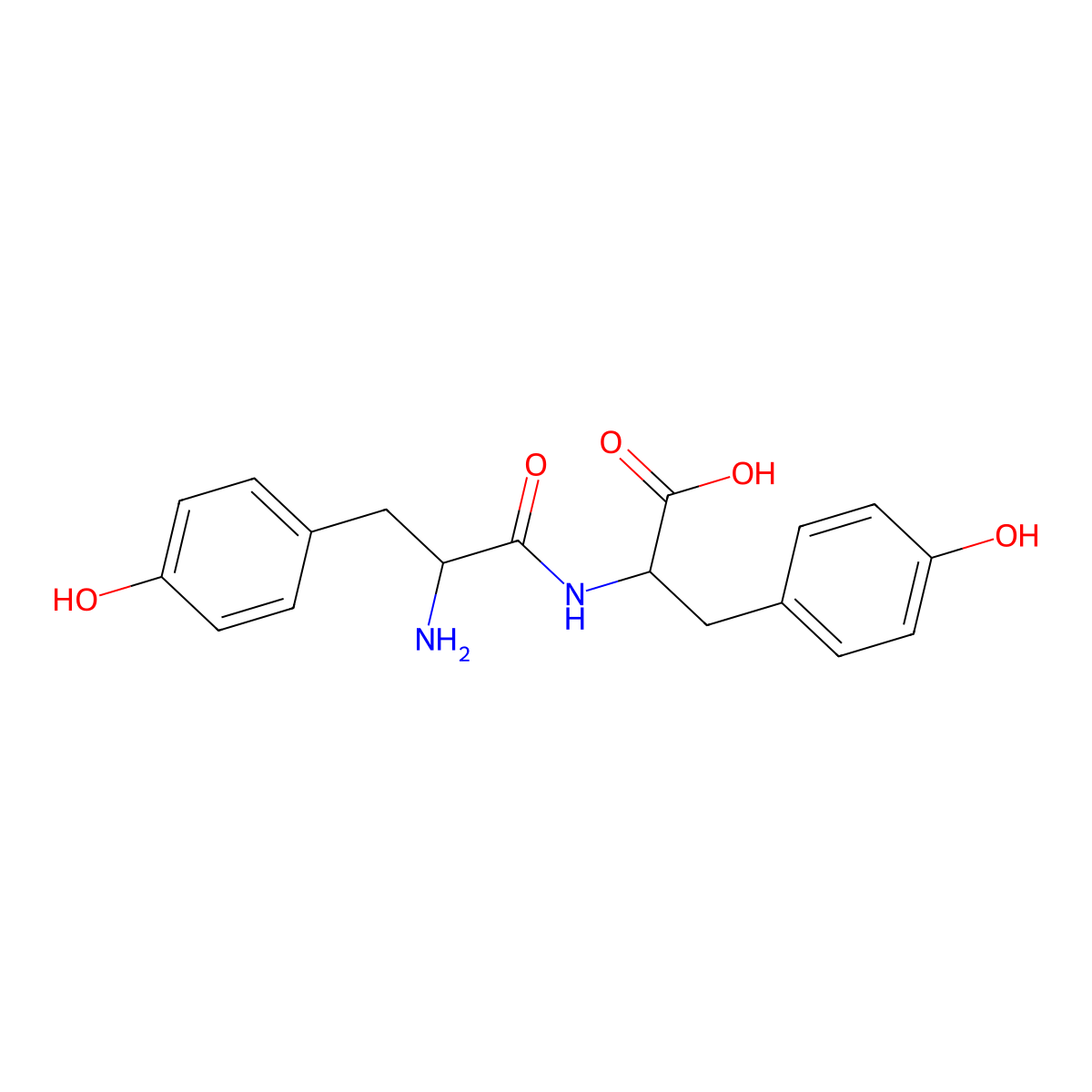 L-Tyrosyl-L-tyrosine molecular structure, CAS 1050-28-8