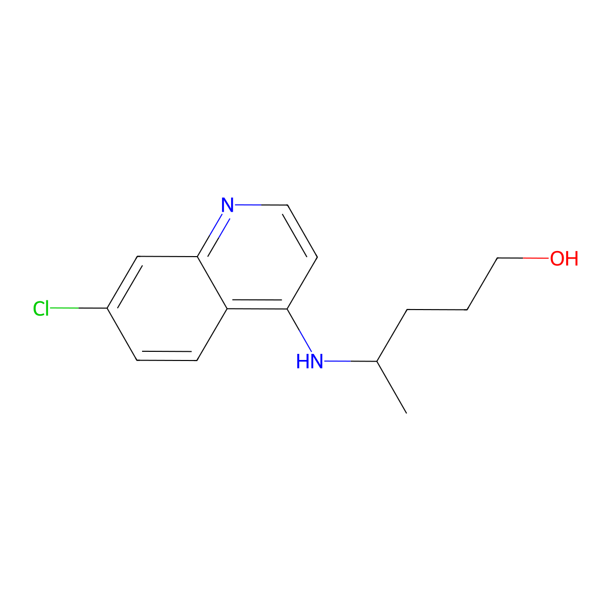 4-[(7-Chloro-4-quinolinyl)amino]-1-pentanol molecular structure, CAS 10500-64-8