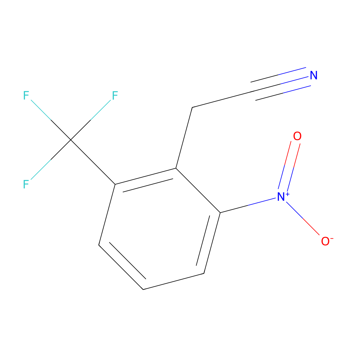 2-Nitro-6-(trifluoromethyl)benzeneacetonitrile molecular structure, CAS 105003-99-4