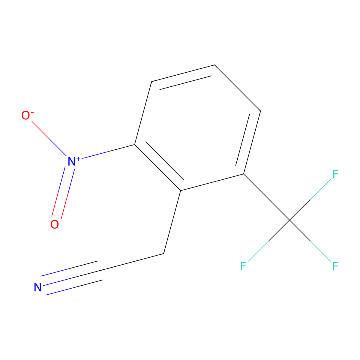 2-Nitro-6-(trifluoromethyl)benzeneacetonitrile molecular structure, CAS 105003-99-4
