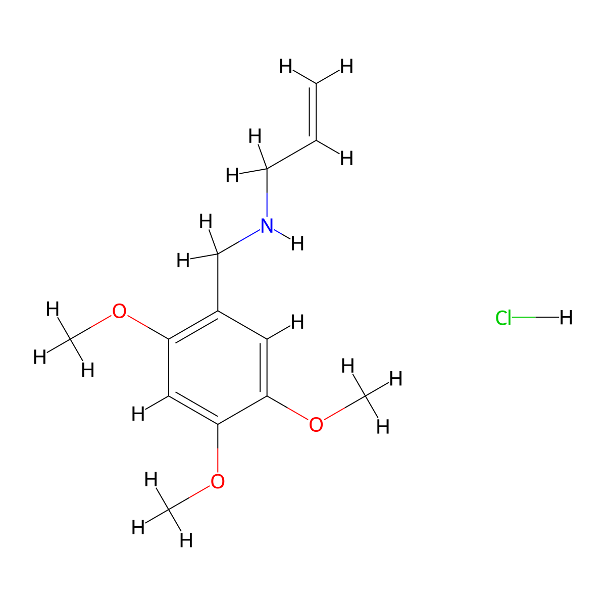 (Prop-2-en-1-yl)[(2,4,5-trimethoxyphenyl)methyl]amine hydrochloride molecular structure, CAS 1050075-94-9