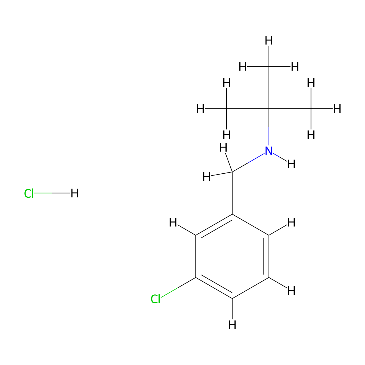 N-(3-Chlorobenzyl)-2-methyl-2-propanamine hydrochloride molecular structure, CAS 1050076-08-8