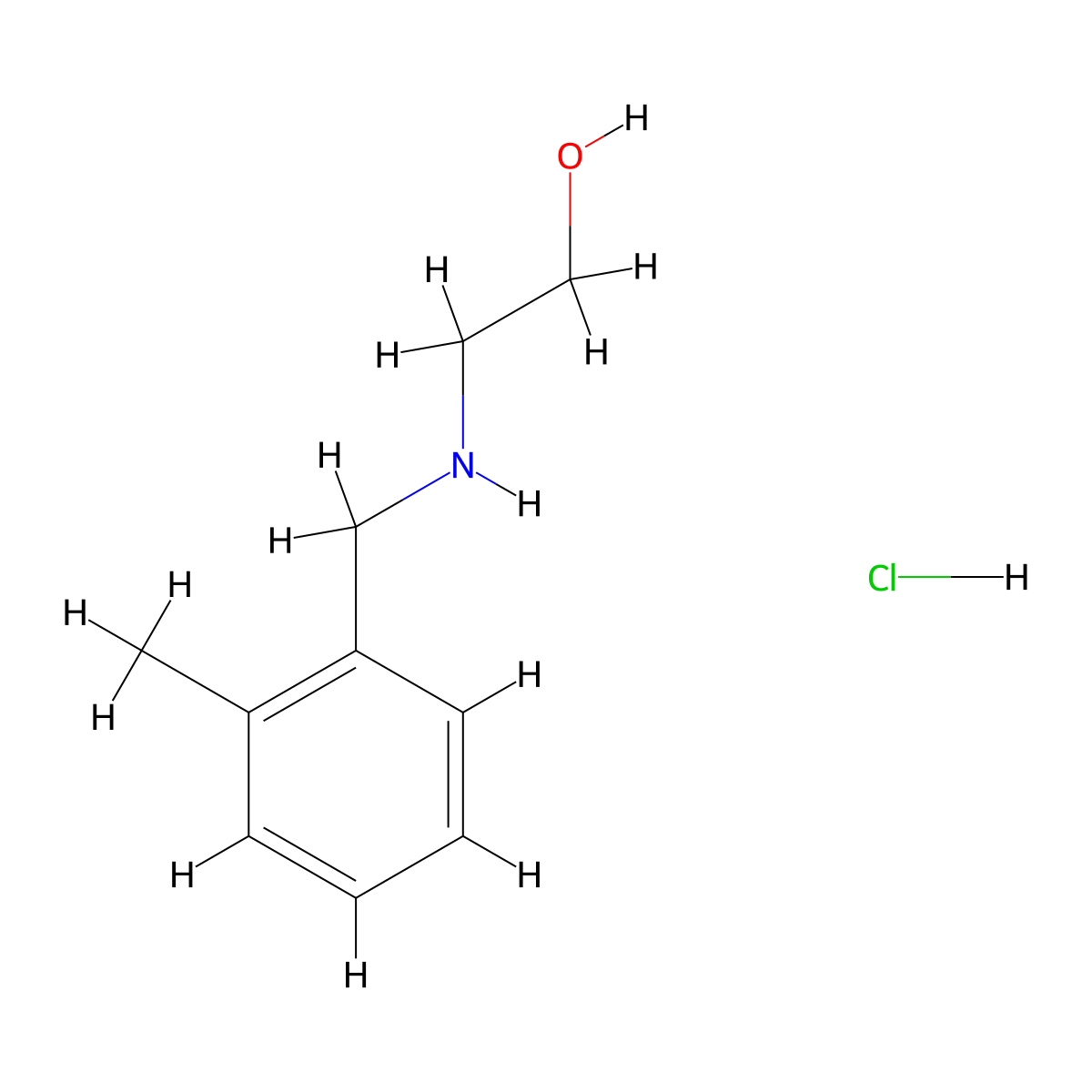 2-[(2-Methylbenzyl)amino]ethanol hydrochloride molecular structure, CAS 1050076-16-8