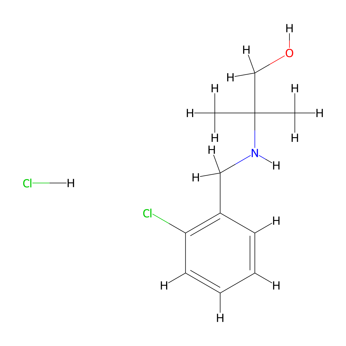 2-[(2-Chlorophenyl)methylamino]-2-methylpropan-1-ol;hydrochloride molecular structure, CAS 1050076-26-0