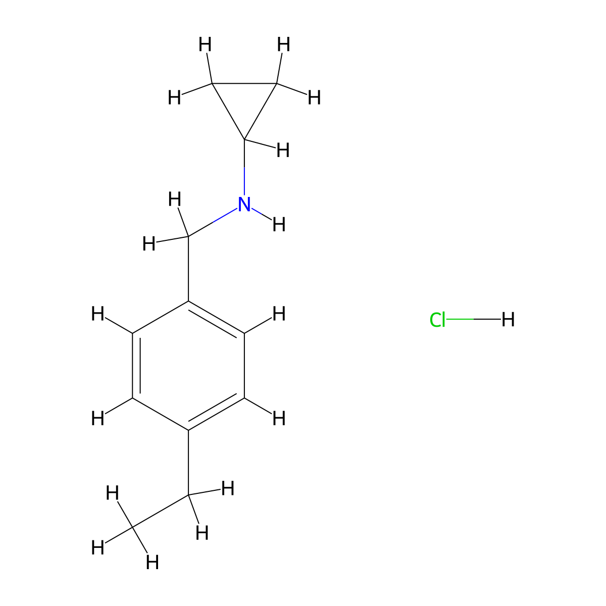 N-(4-Ethylbenzyl)cyclopropanamine hydrochloride molecular structure, CAS 1050126-01-6