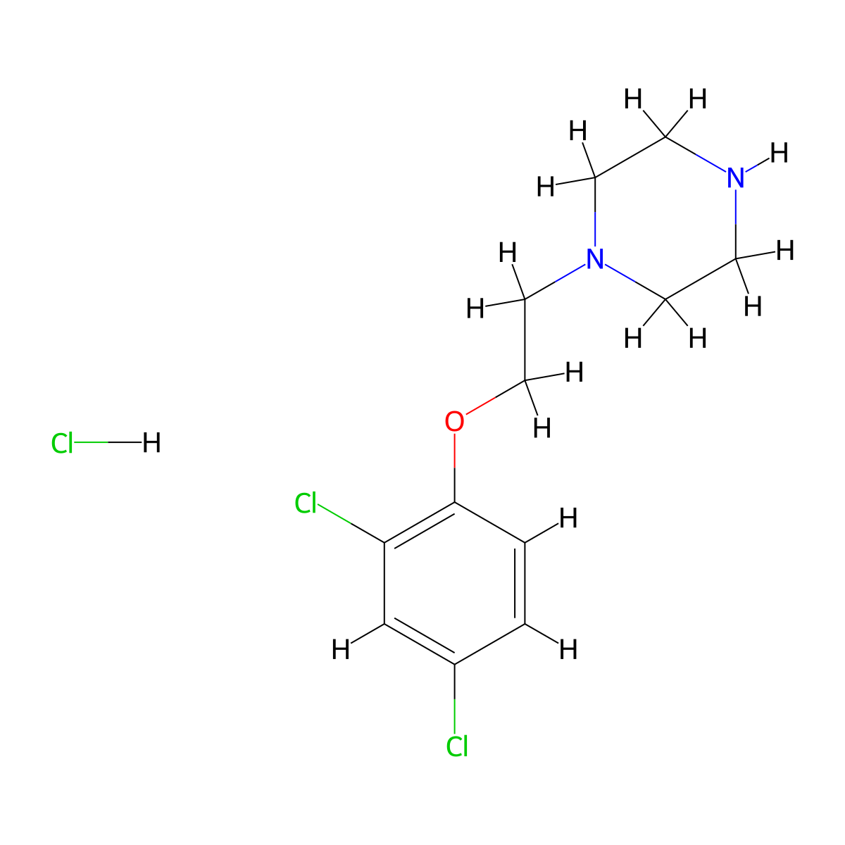 1-[2-(2,4-Dichlorophenoxy)ethyl]piperazine hydrochloride molecular structure, CAS 1050126-69-6