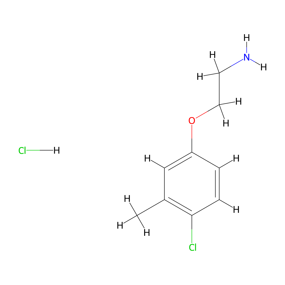 2-(4-Chloro-3-methylphenoxy)ethanamine hydrochloride molecular structure, CAS 1050161-21-1