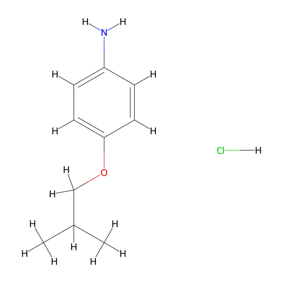 4-Isobutoxyaniline hydrochloride molecular structure, CAS 1050161-26-6