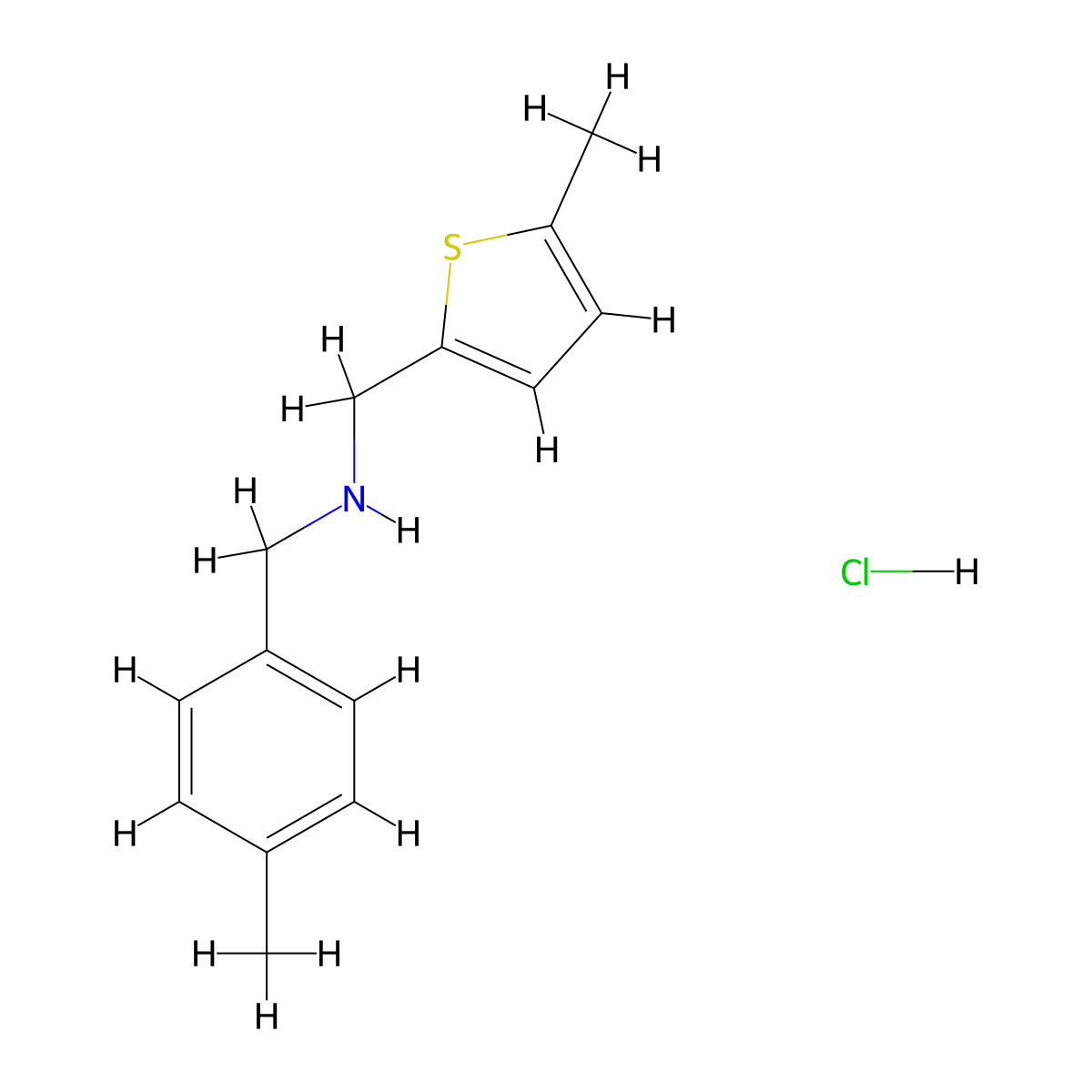 [(4-Methylphenyl)methyl][(5-methylthiophen-2-yl)methyl]aminehydrochloride molecular structure, CAS 1050166-95-4