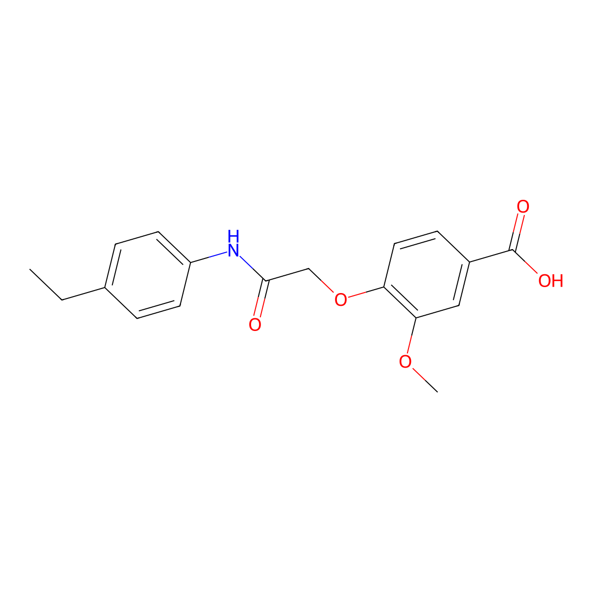 4-{2-[(4-Ethylphenyl)amino]-2-oxoethoxy}-3-methoxybenzoic acid molecular structure, CAS 1050178-19-2