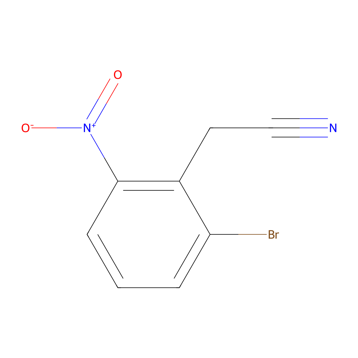 2-Bromo-6-nitrophenylacetonitrile molecular structure, CAS 105018-28-8