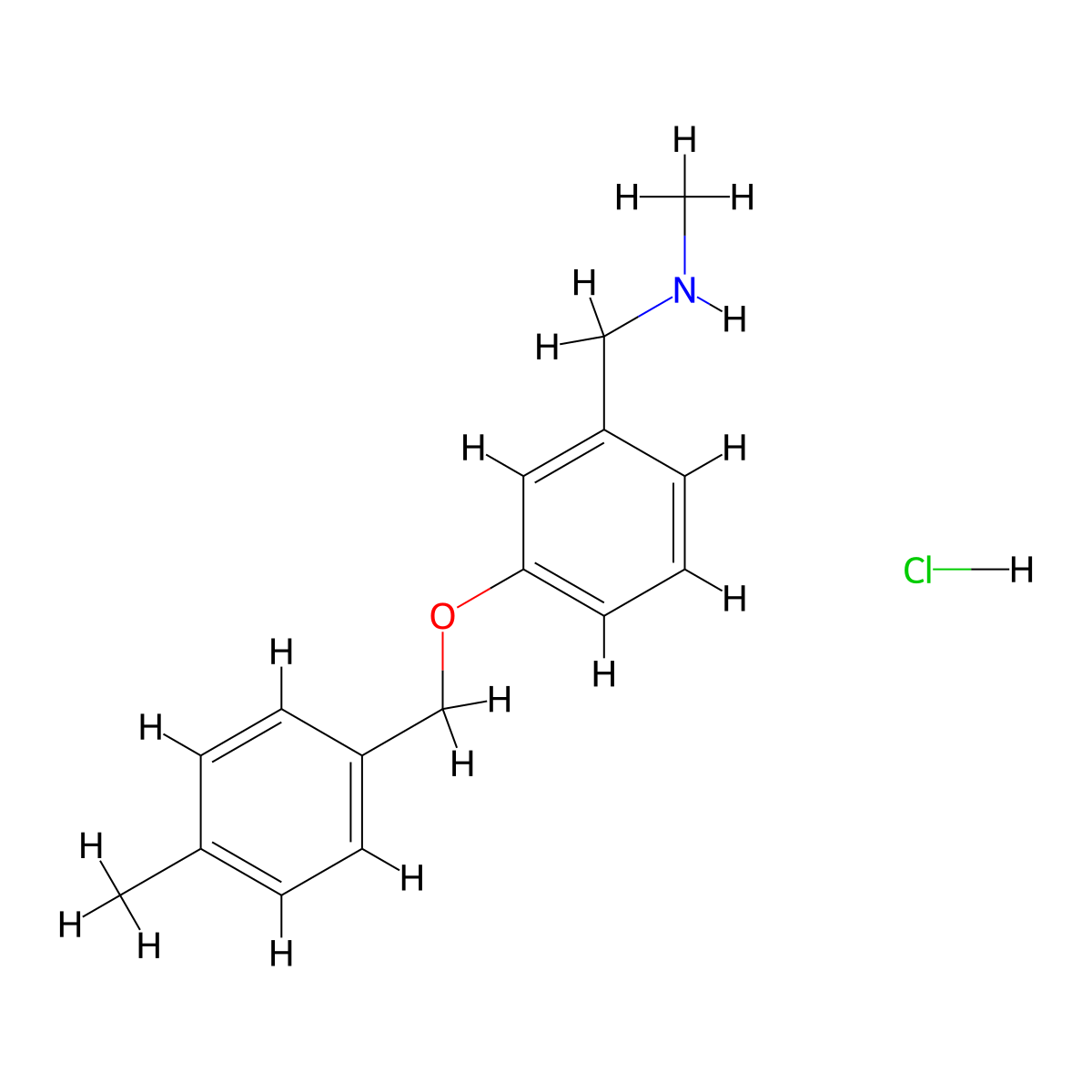 N-Methyl-1-(3-((4-methylbenzyl)oxy)phenyl)methanamine hydrochloride molecular structure, CAS 1050198-58-7