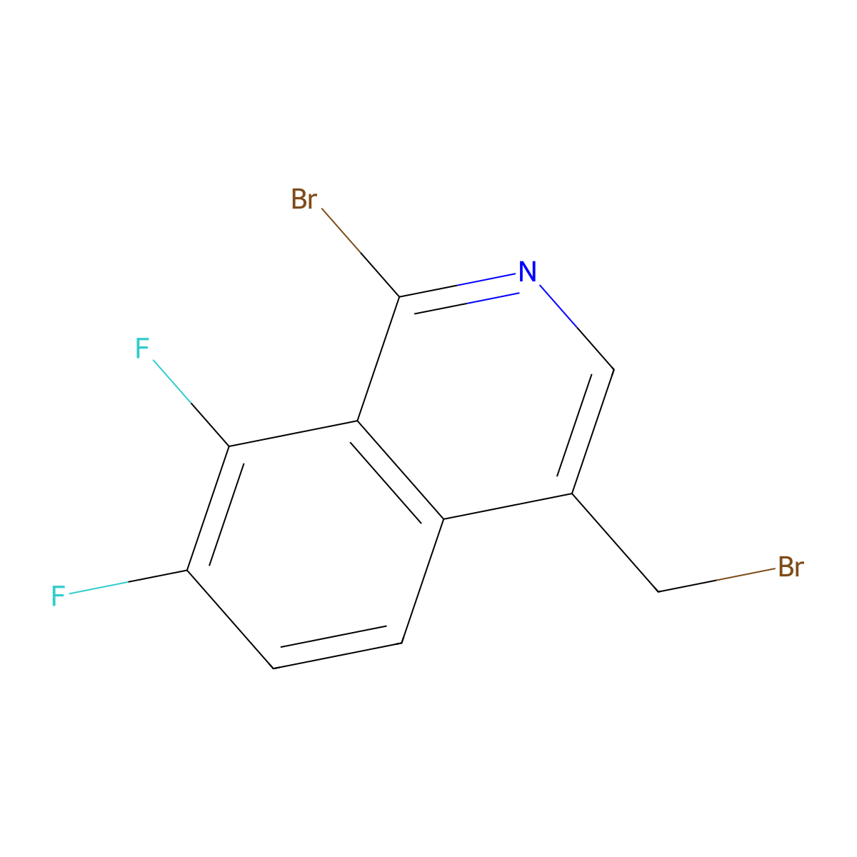 1-Bromo-4-(bromomethyl)-7,8-difluoroisoquinoline molecular structure, CAS 1050203-63-8