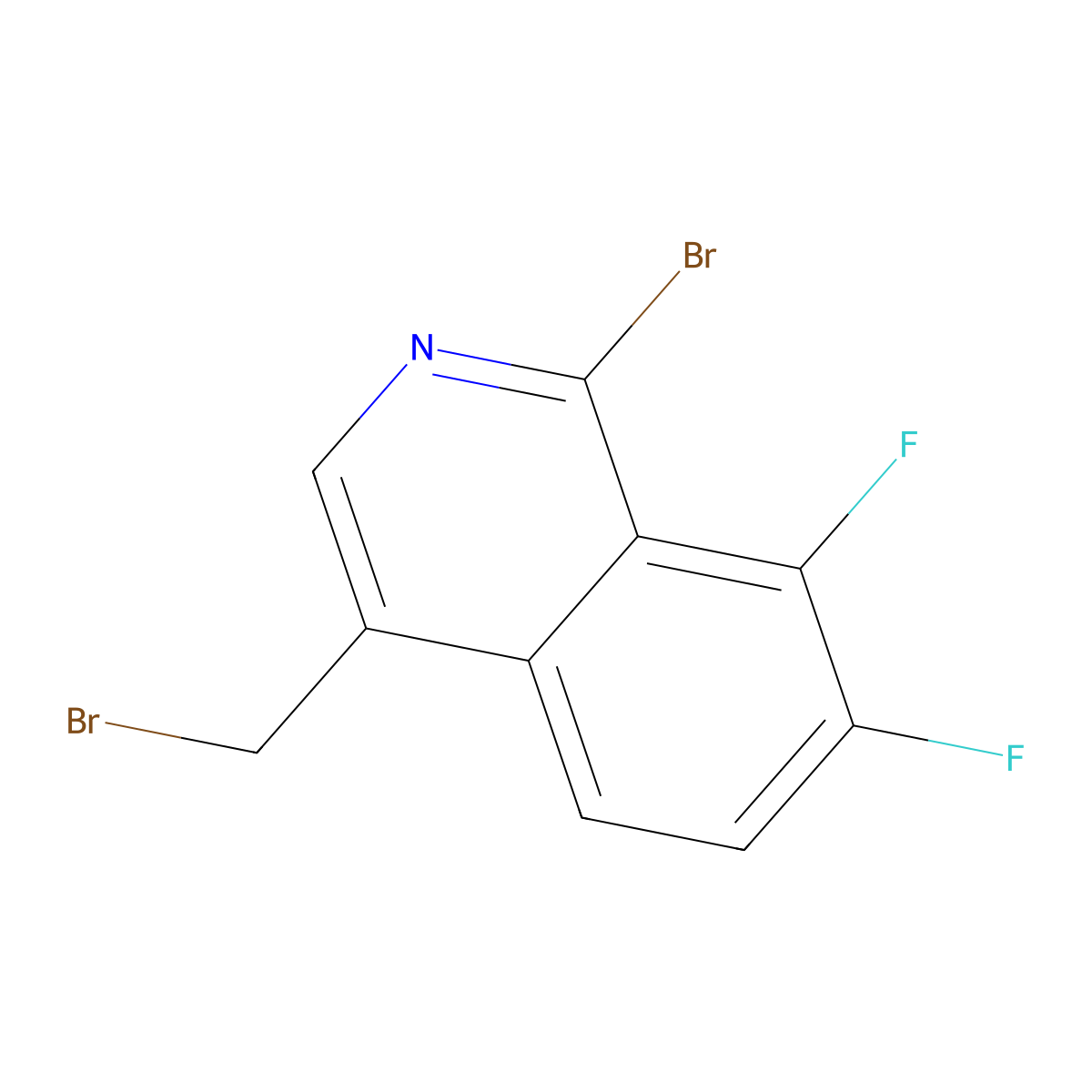 1-Bromo-4-(bromomethyl)-7,8-difluoroisoquinoline molecular structure, CAS 1050203-63-8