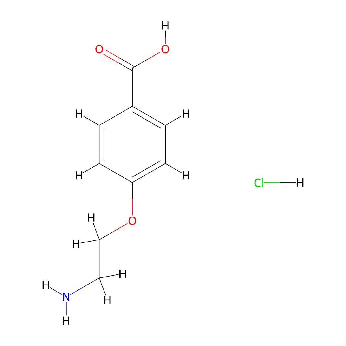 4-(2-Aminoethoxy)benzoic acid hydrochloride molecular structure, CAS 1050208-10-0