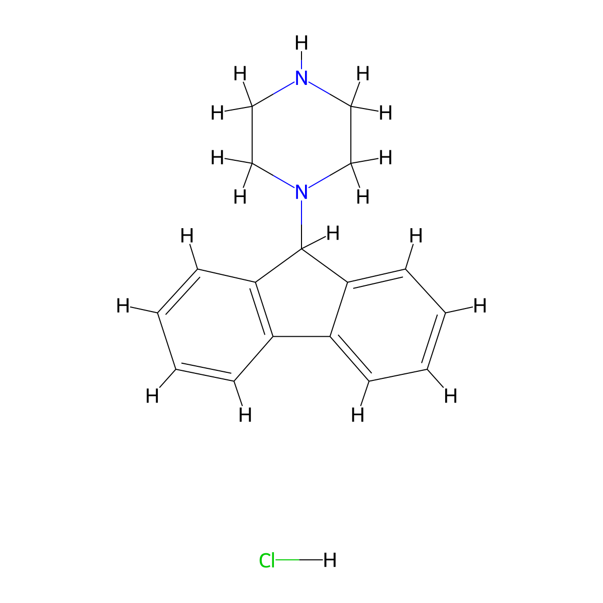 1-(9H-fluoren-9-yl)piperazine hydrochloride molecular structure, CAS 1050208-17-7