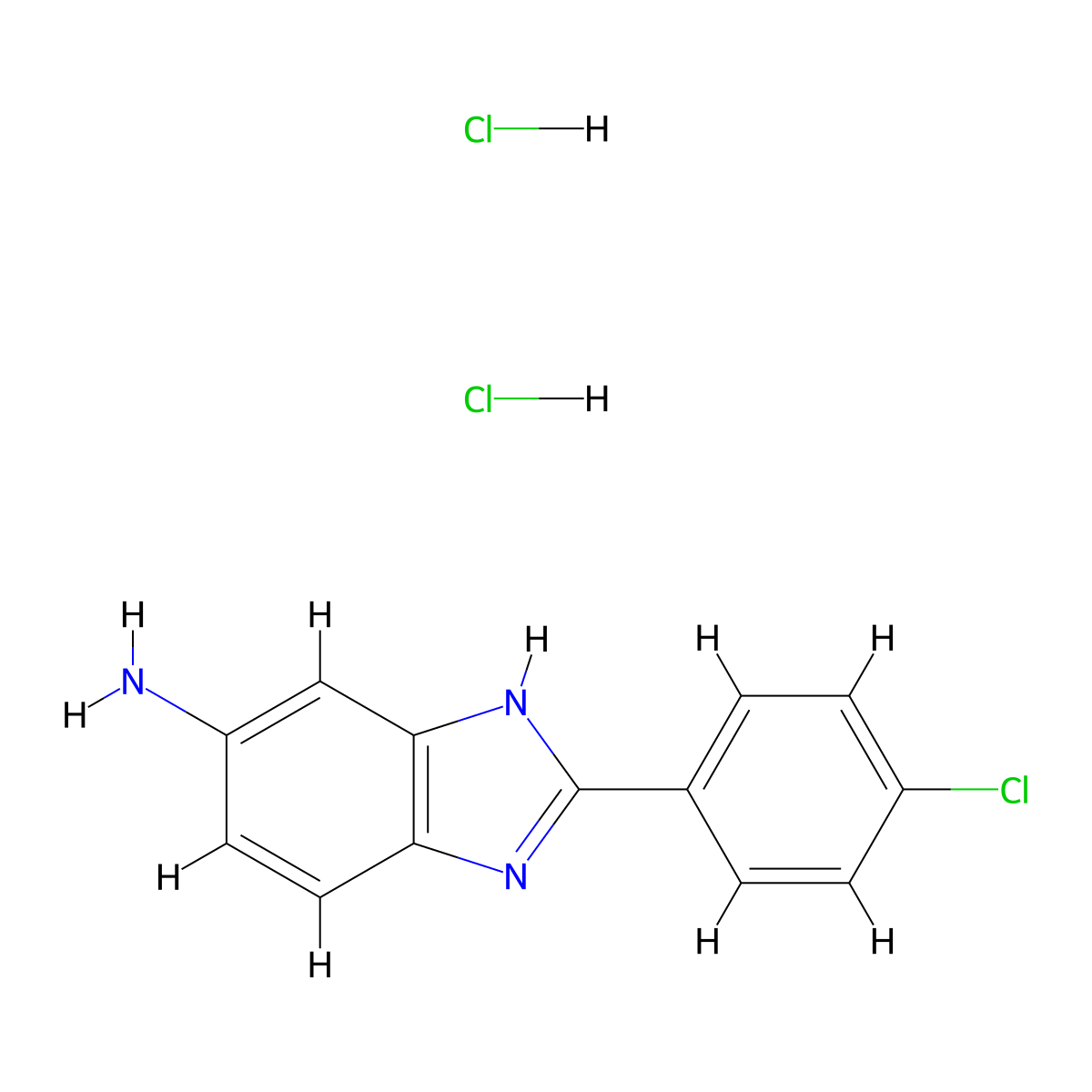 2-(4-chlorophenyl)-1{H}-benzimidazol-5-amine molecular structure, CAS 1050208-18-8