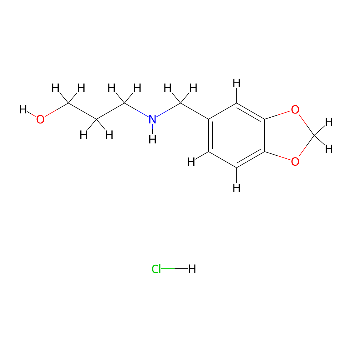 3-[(Benzo[1,3]dioxol-5-ylmethyl)-amino]-propan-1-OL hydrochloride molecular structure, CAS 1050208-23-5
