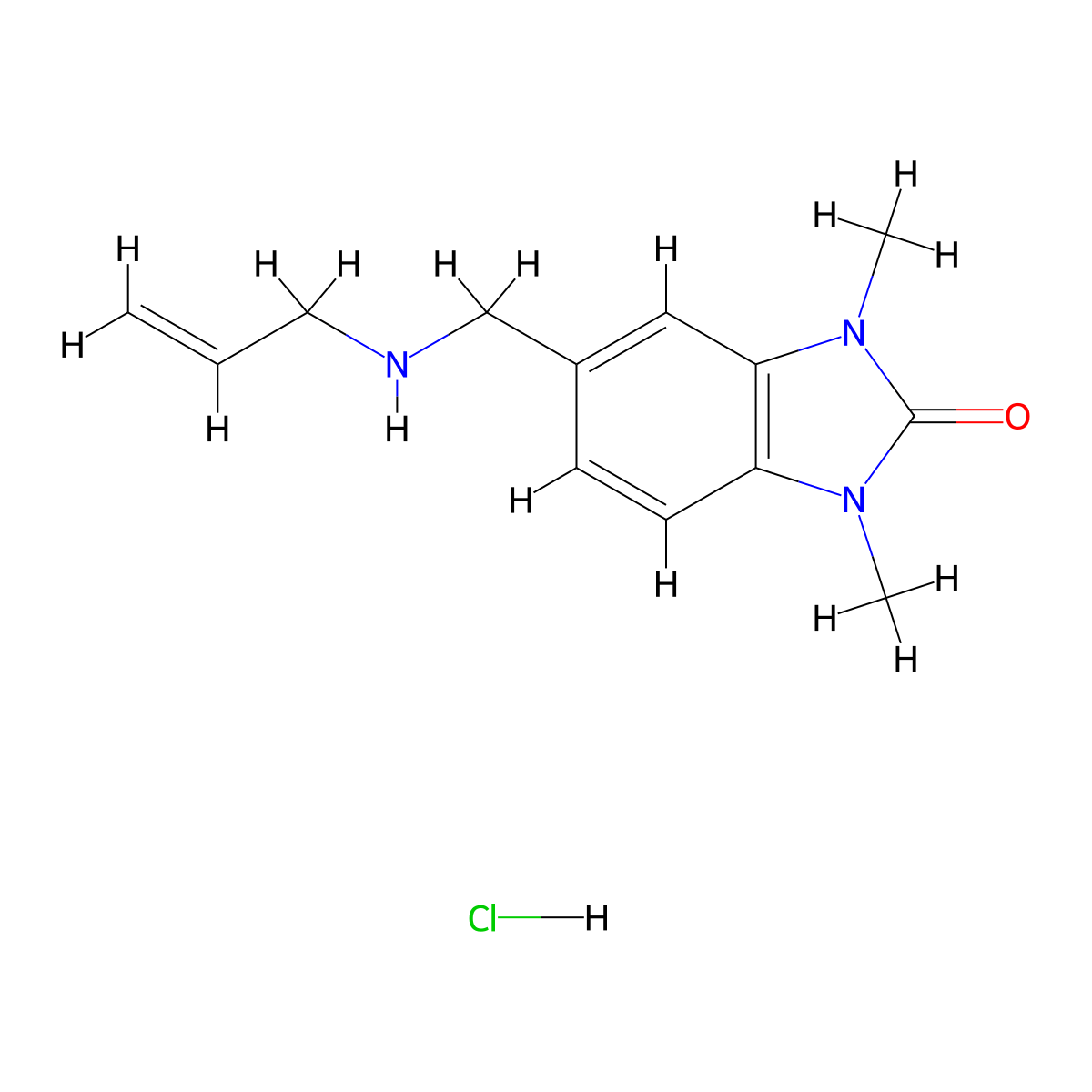 5-Allylaminomethyl-1,3-dimethyl-1,3-dihydro-benzoimidazol-2-one hydrochloride molecular structure, CAS 1050208-63-3