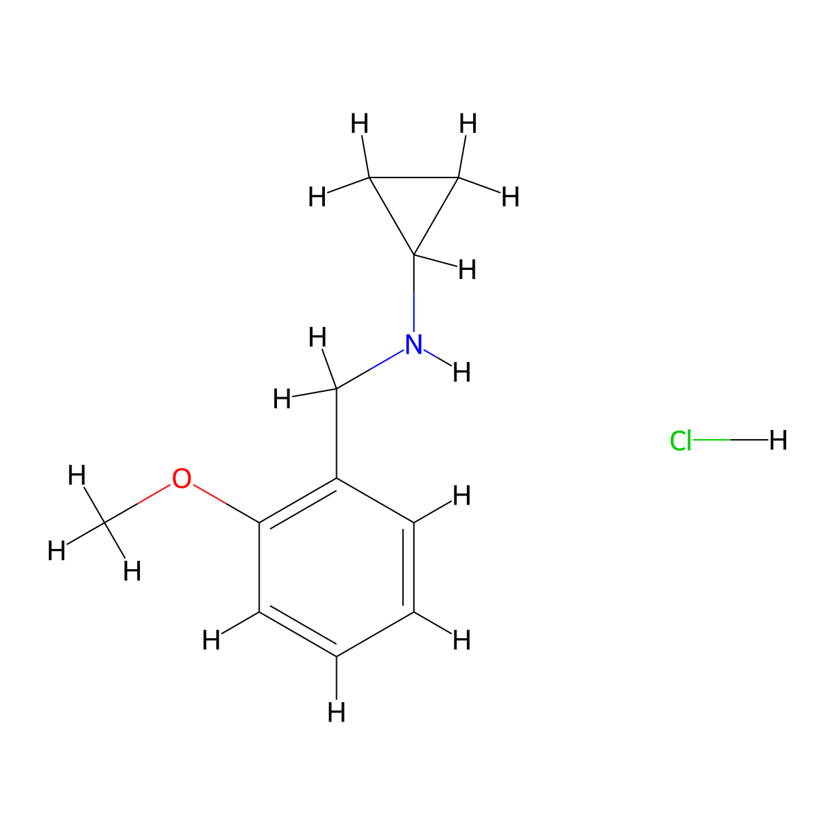 N-(2-Methoxybenzyl)cyclopropanamine hydrochloride molecular structure, CAS 1050213-71-2