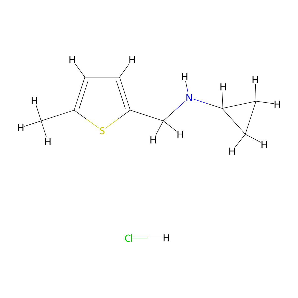 N-[(5-Methyl-2-thienyl)methyl]cyclopropanamine hydrochloride molecular structure, CAS 1050214-04-4