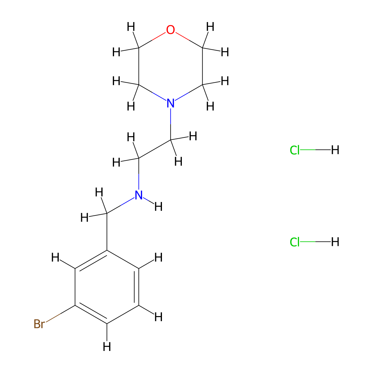 4-Morpholineethanamine, N-[(3-bromophenyl)methyl]-, hydrochloride (1:2) molecular structure, CAS 1050214-12-4