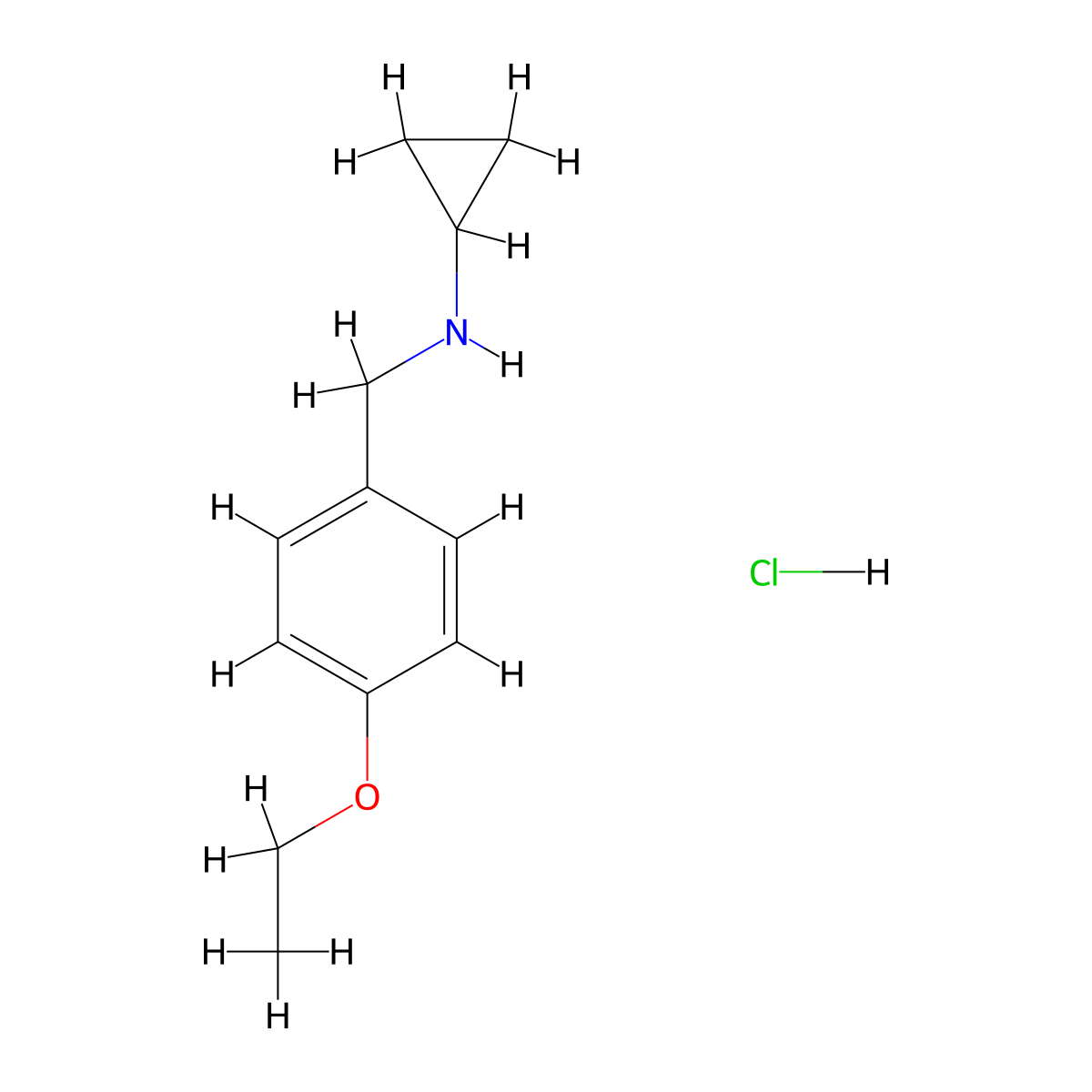 N-(4-Ethoxybenzyl)cyclopropanamine hydrochloride molecular structure, CAS 1050214-32-8