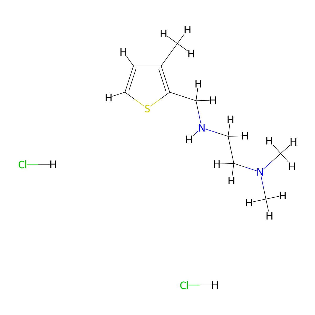 N,N-Dimethyl-N'-[(3-methyl-2-thienyl)methyl]-1,2-ethanediamine dihydrochloride molecular structure, CAS 1050214-53-3