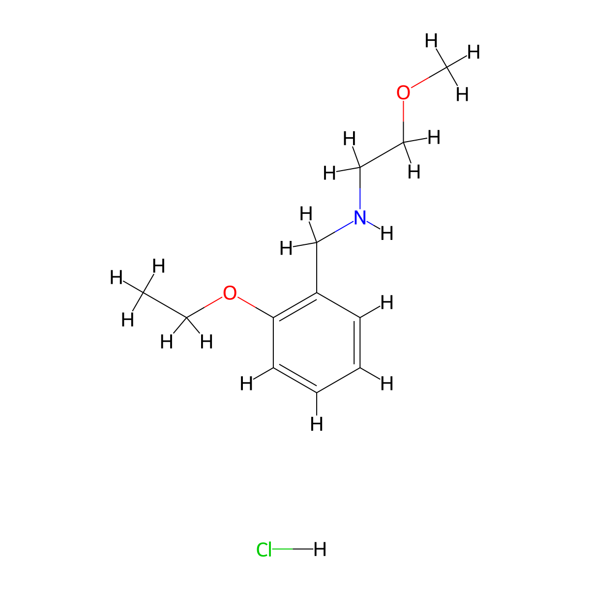 N-(2-ethoxybenzyl)-2-methoxyethanamine hydrochloride molecular structure, CAS 1050214-69-1