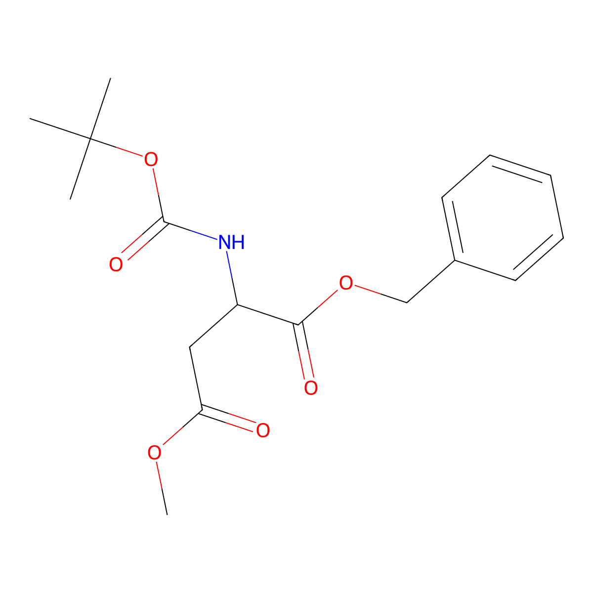 1-Benzyl 4-methyl 2-((tert-butoxycarbonyl)amino)succinate molecular structure, CAS 1050238-07-7