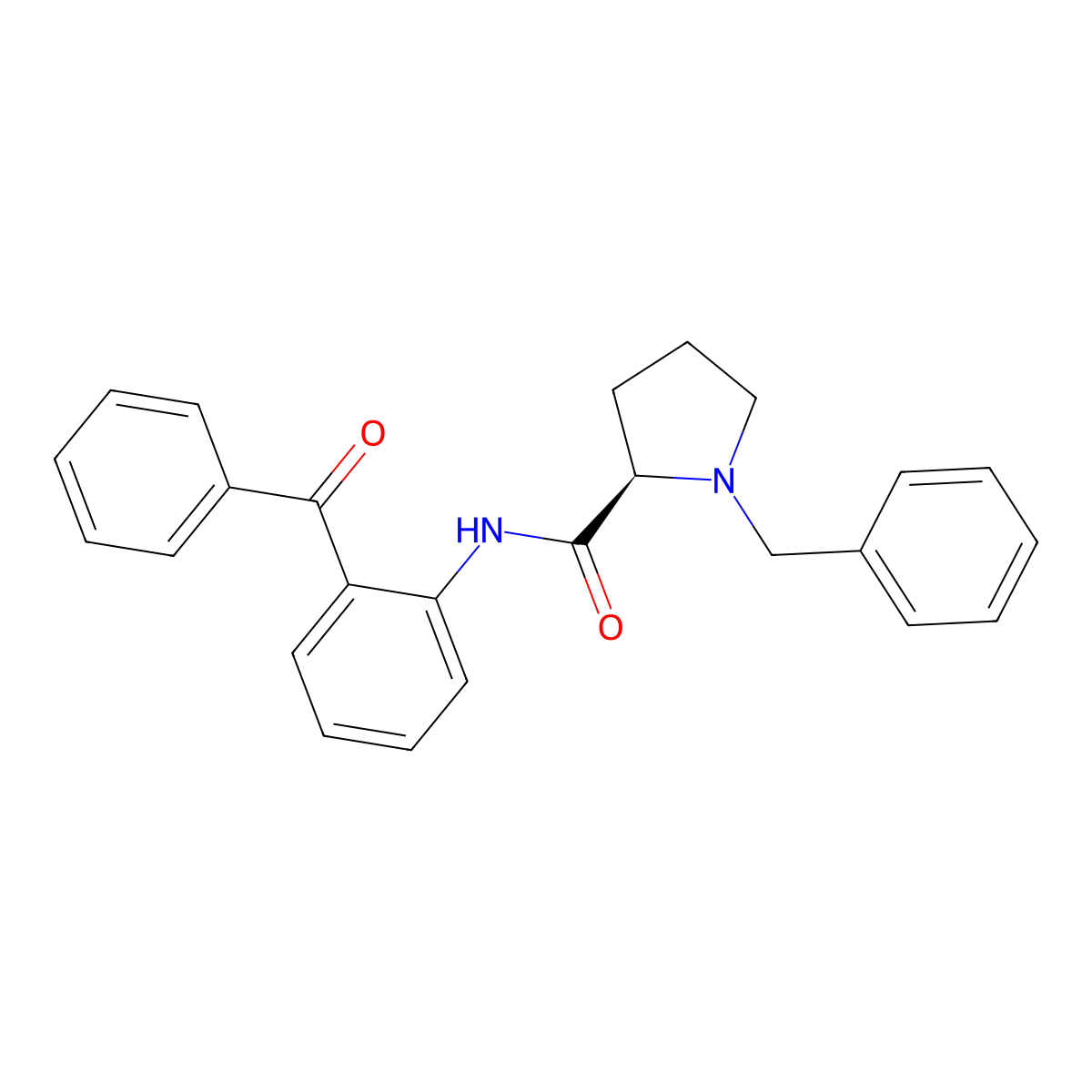 (R)-N-(2-Benzoylphenyl)-1-benzylpyrrolidine-2-carboxamide molecular structure, CAS 105024-93-9