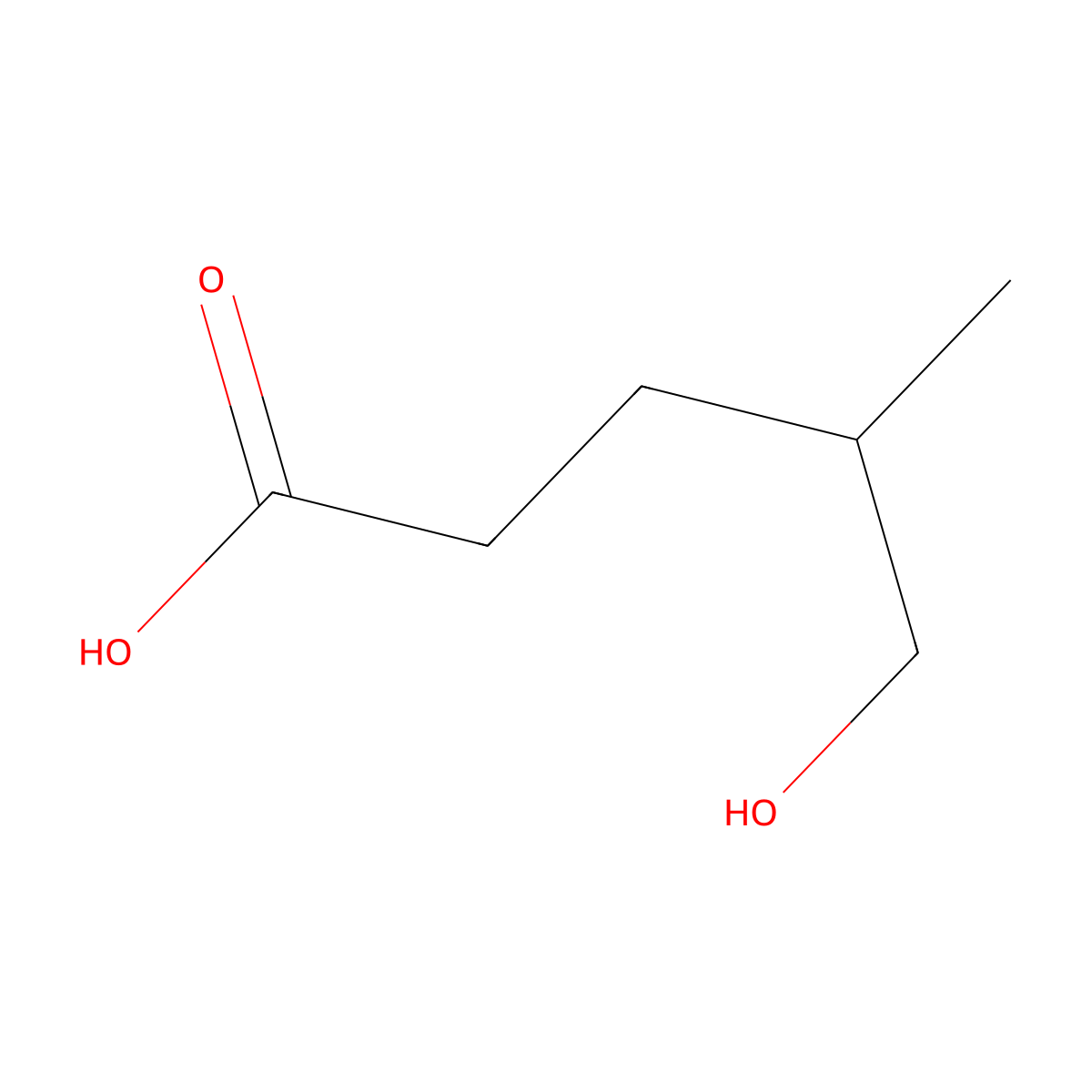 5-Hydroxy-4-methylpentanoic acid molecular structure, CAS 105025-31-8