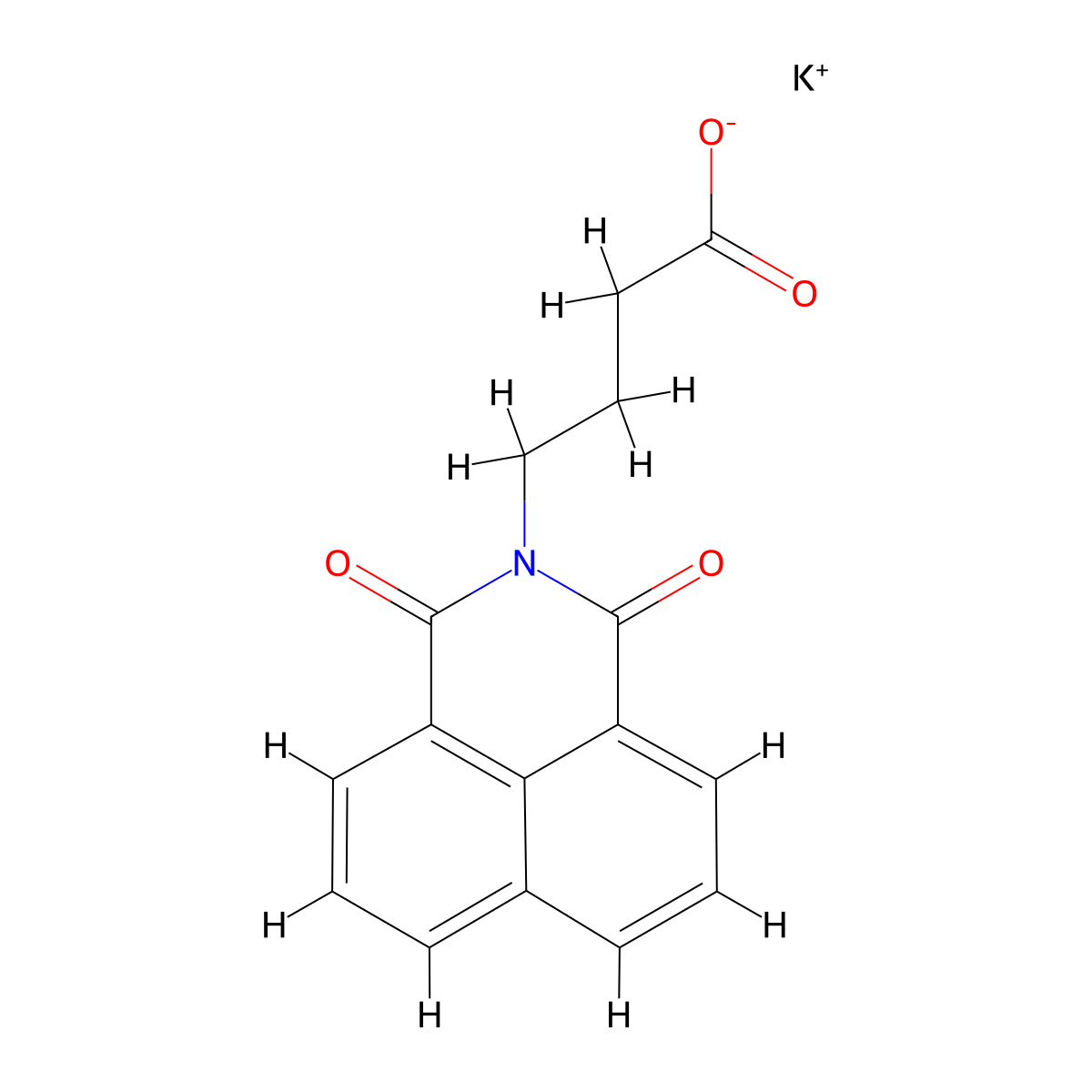 potassium 4-(1,3-dioxo-1H-benzo[de]isoquinolin-2(3H)-yl)butanoate molecular structure, CAS 105025-73-8