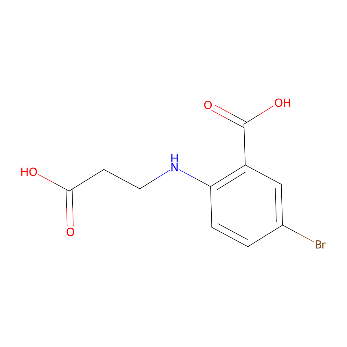 5-Bromo-2-[(2-carboxyethyl)amino]benzoic acid molecular structure, CAS 105026-31-1