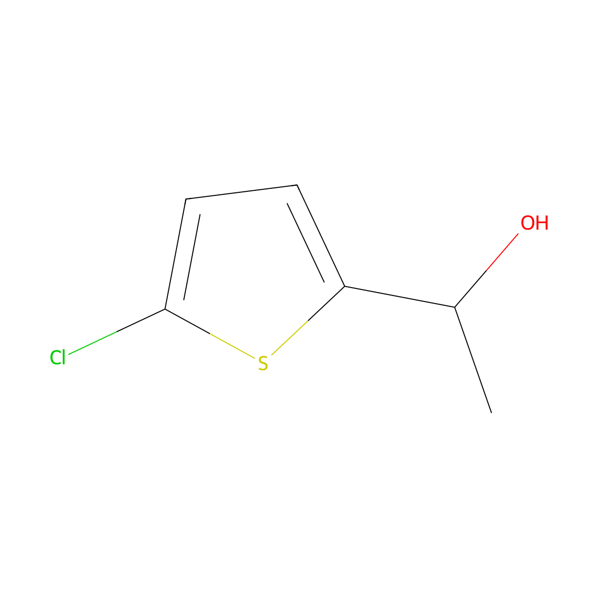 (1R)-1-(5-chlorothiophen-2-yl)ethan-1-ol molecular structure, CAS 105026-71-9