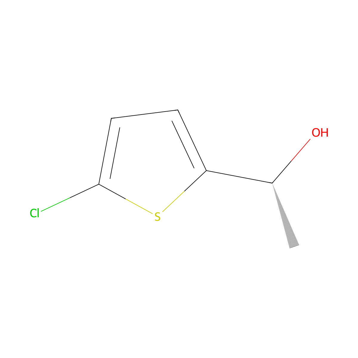 (1R)-1-(5-chlorothiophen-2-yl)ethan-1-ol molecular structure, CAS 105026-71-9