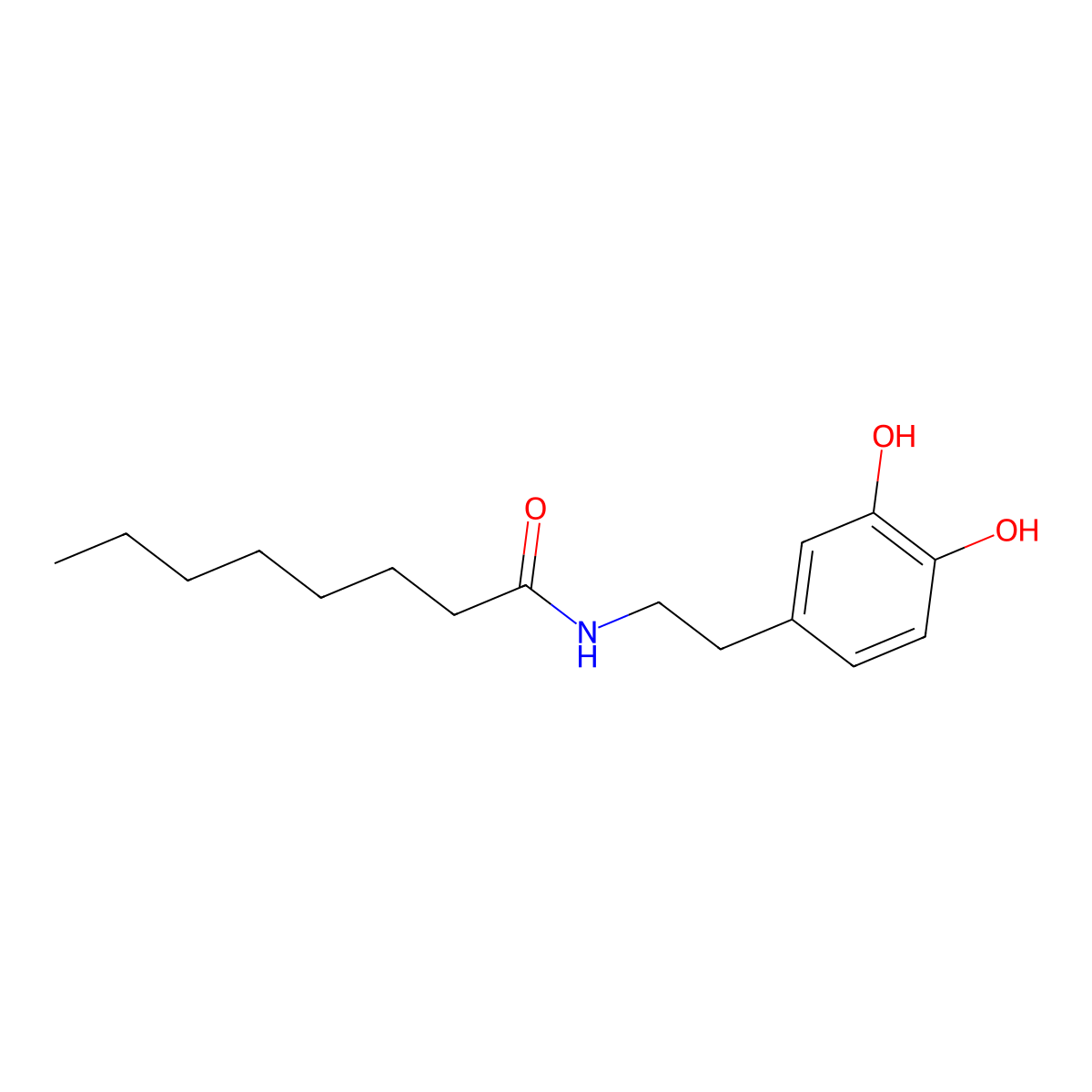 N-Octanoyl dopamine molecular structure, CAS 105026-81-1