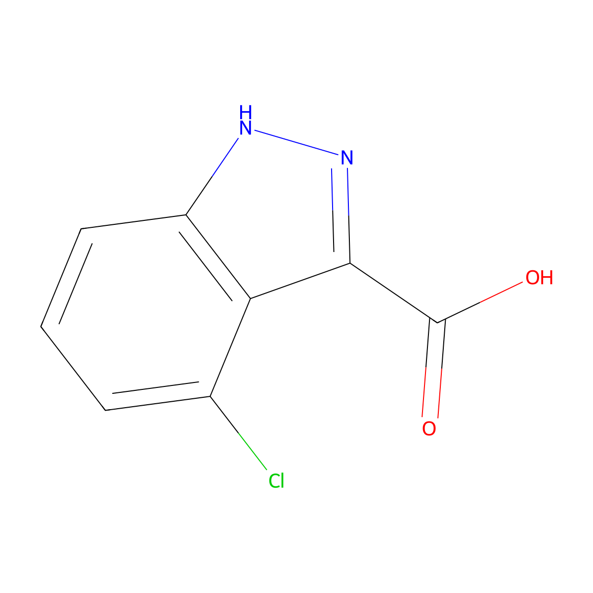 4-Chloro-1H-indazole-3-carboxylic acid molecular structure, CAS 10503-10-3