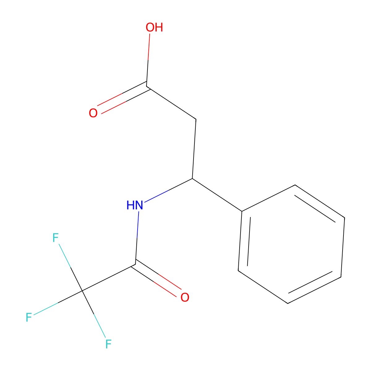 (3R)-3-phenyl-3-(trifluoroacetamido)propanoic acid molecular structure, CAS 1050324-77-0