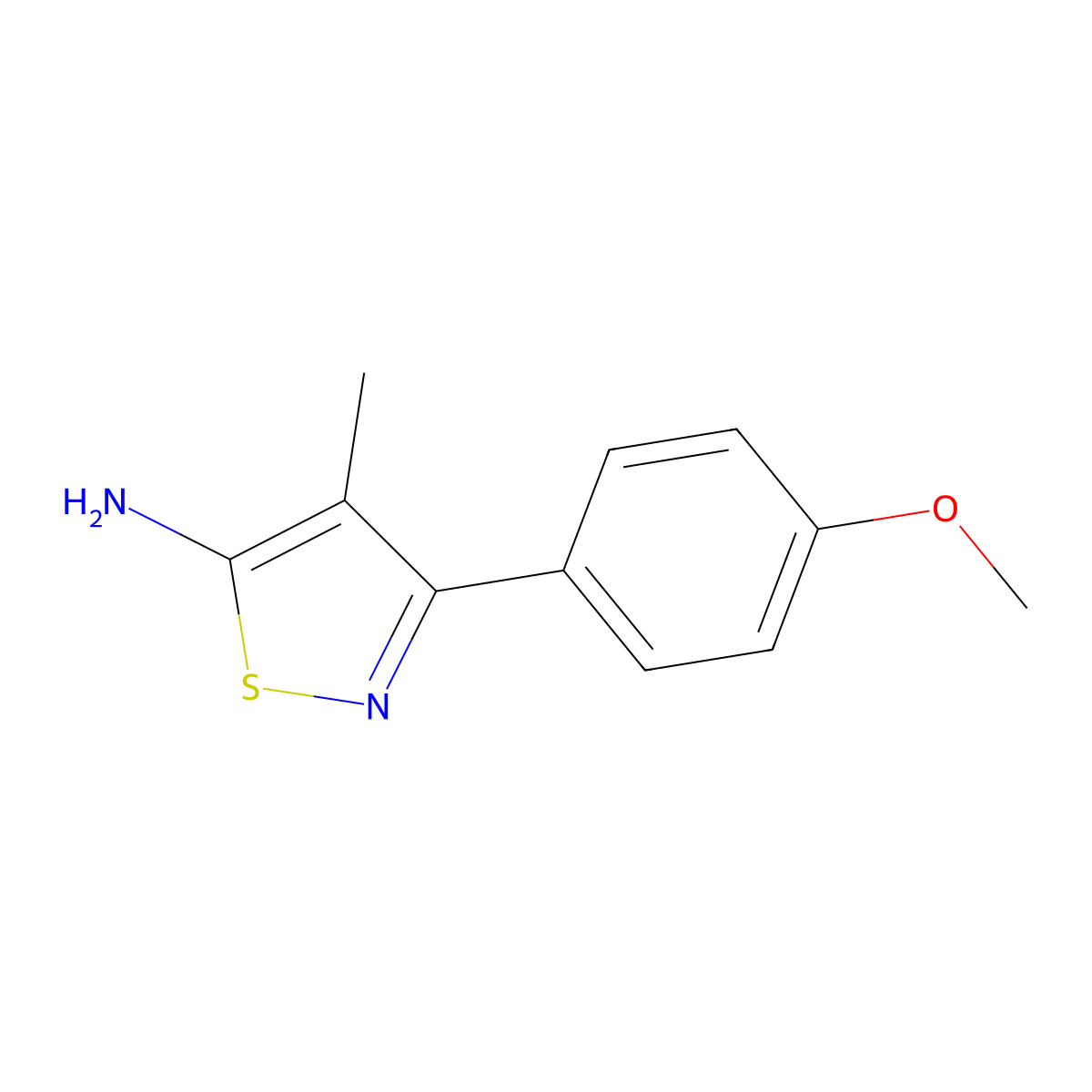 3-(4-Methoxyphenyl)-4-methylisothiazol-5-amine molecular structure, CAS 1050392-29-4