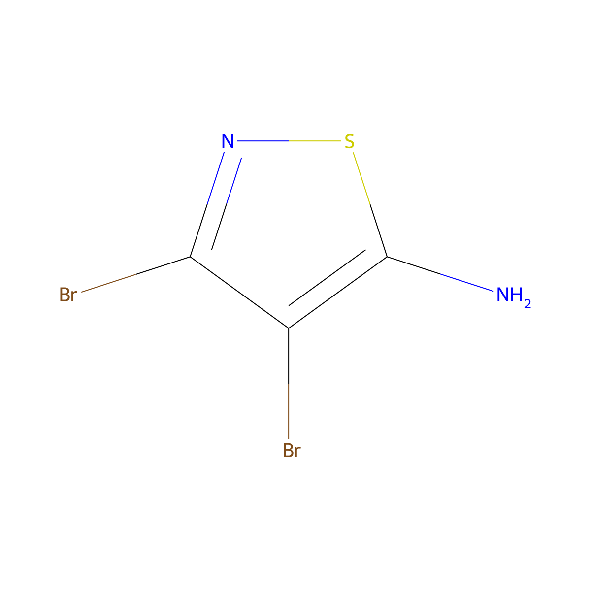 3,4-Dibromoisothiazol-5-amine molecular structure, CAS 1050393-10-6