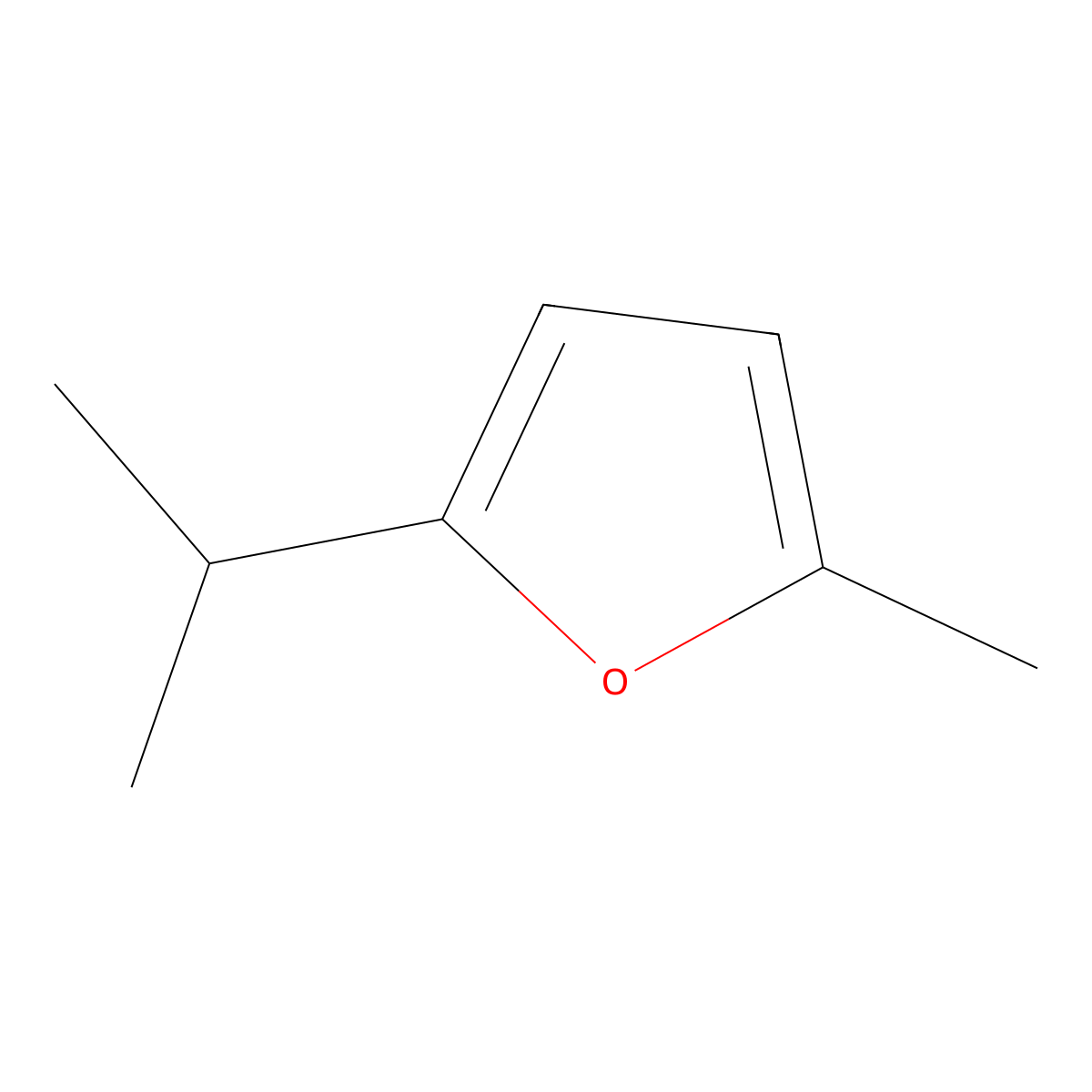 2-Methyl-5-(1-methylethyl)furan molecular structure, CAS 10504-05-9