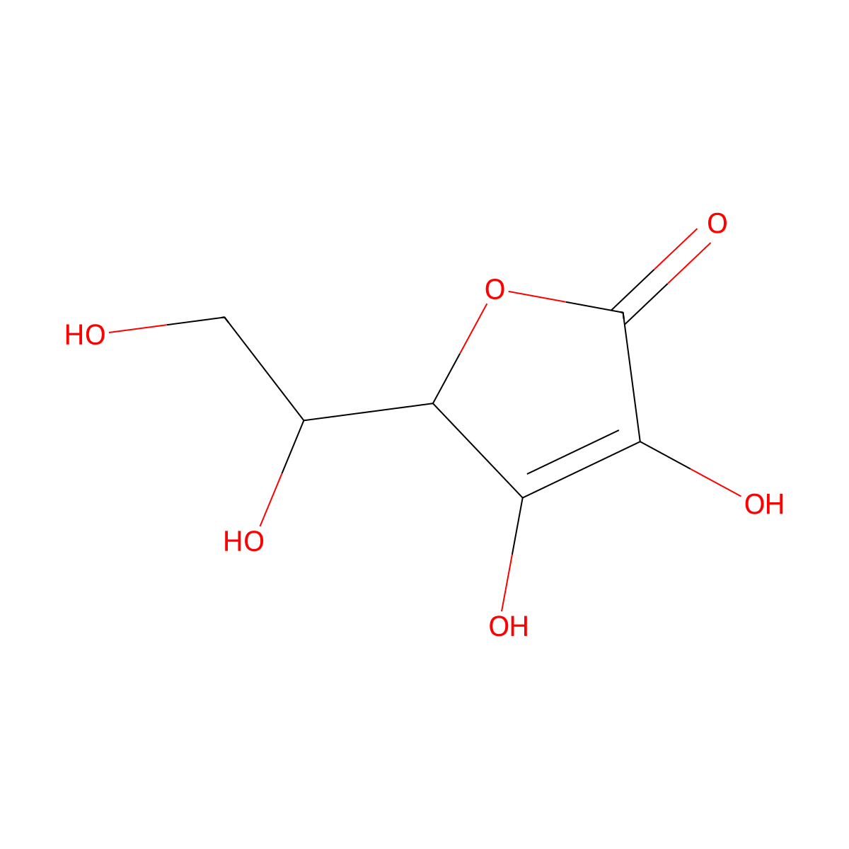 D-Ascorbic acid molecular structure, CAS 10504-35-5
