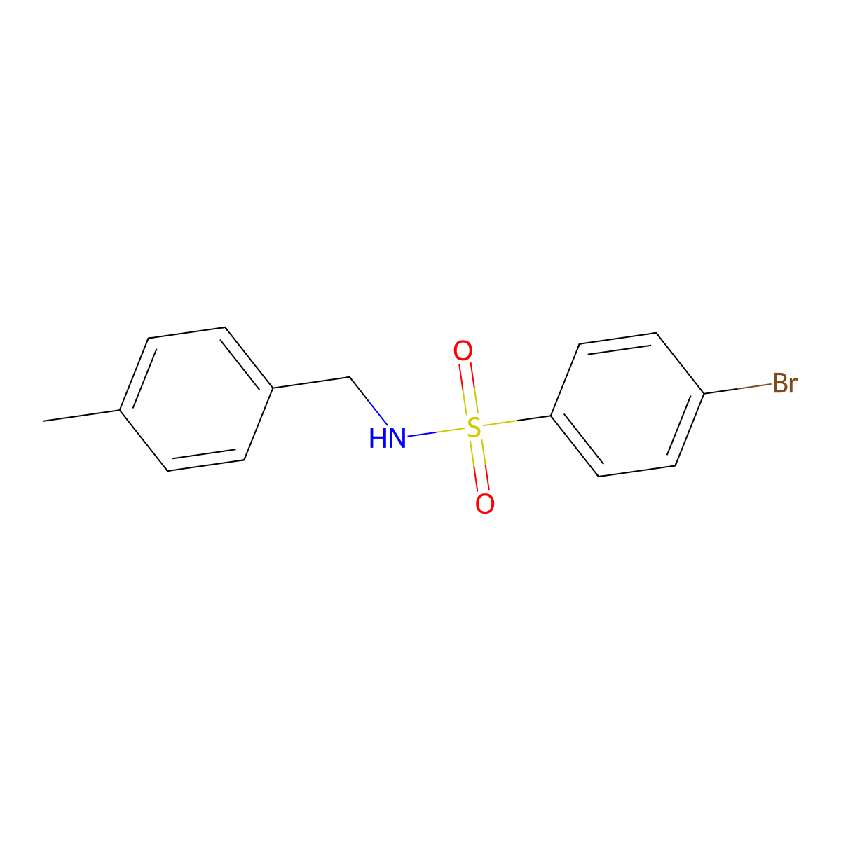 4-bromo-N-(4-methylbenzyl)benzenesulfonamide molecular structure, CAS 10504-93-5