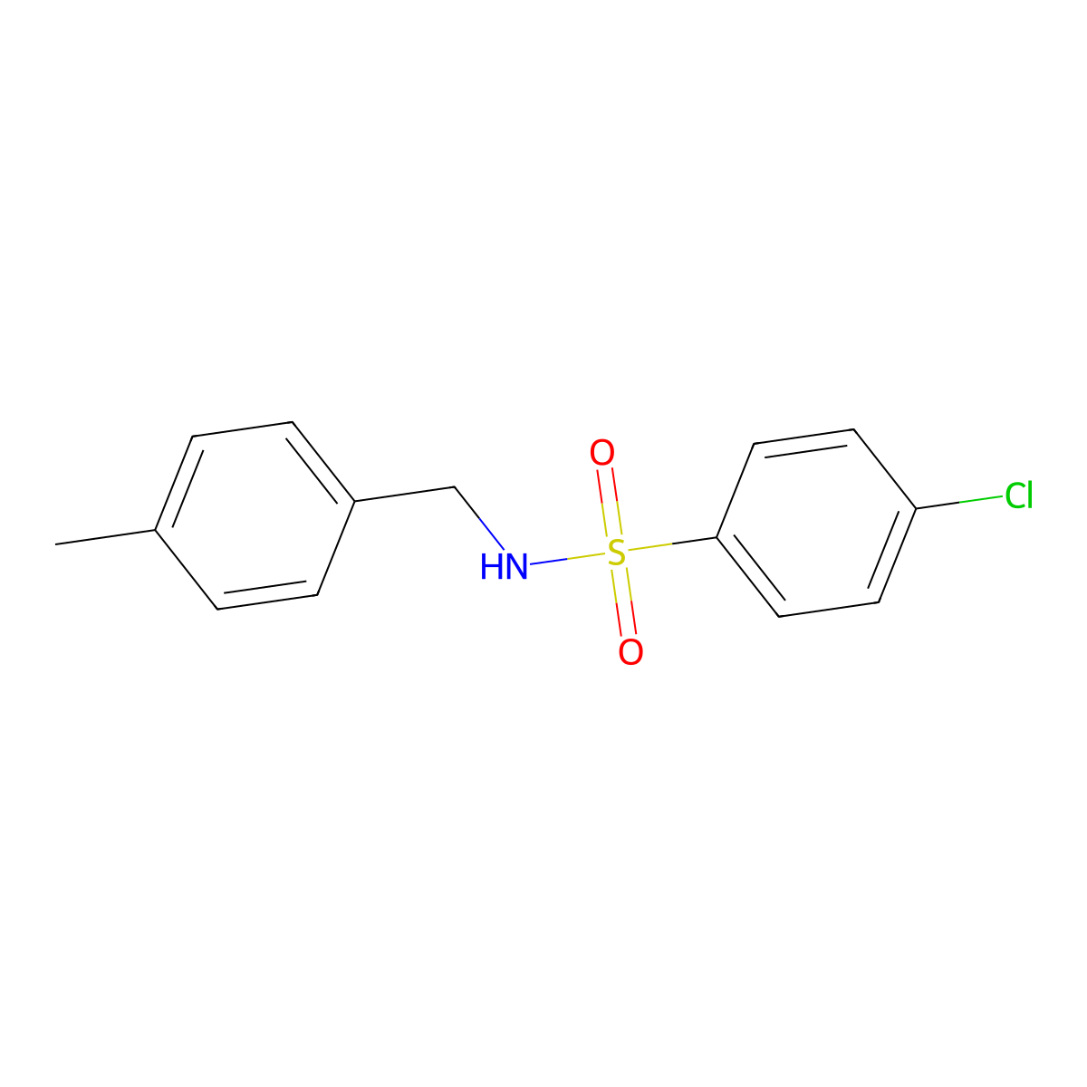 4-chloro-N-(4-methylbenzyl)benzenesulfonamide molecular structure, CAS 10504-94-6