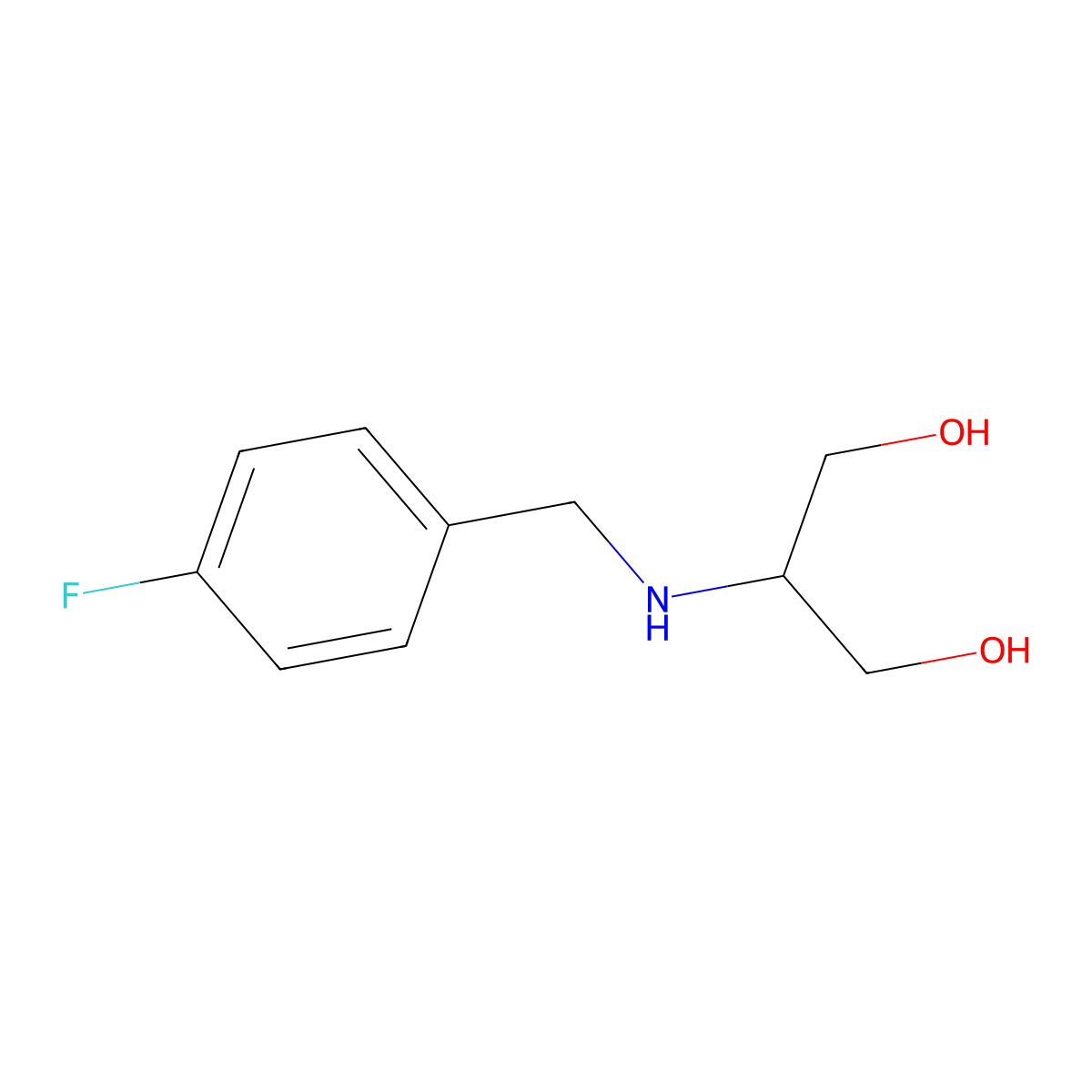 2-{[(4-Fluorophenyl)methyl]amino}propane-1,3-diol molecular structure, CAS 1050406-38-6
