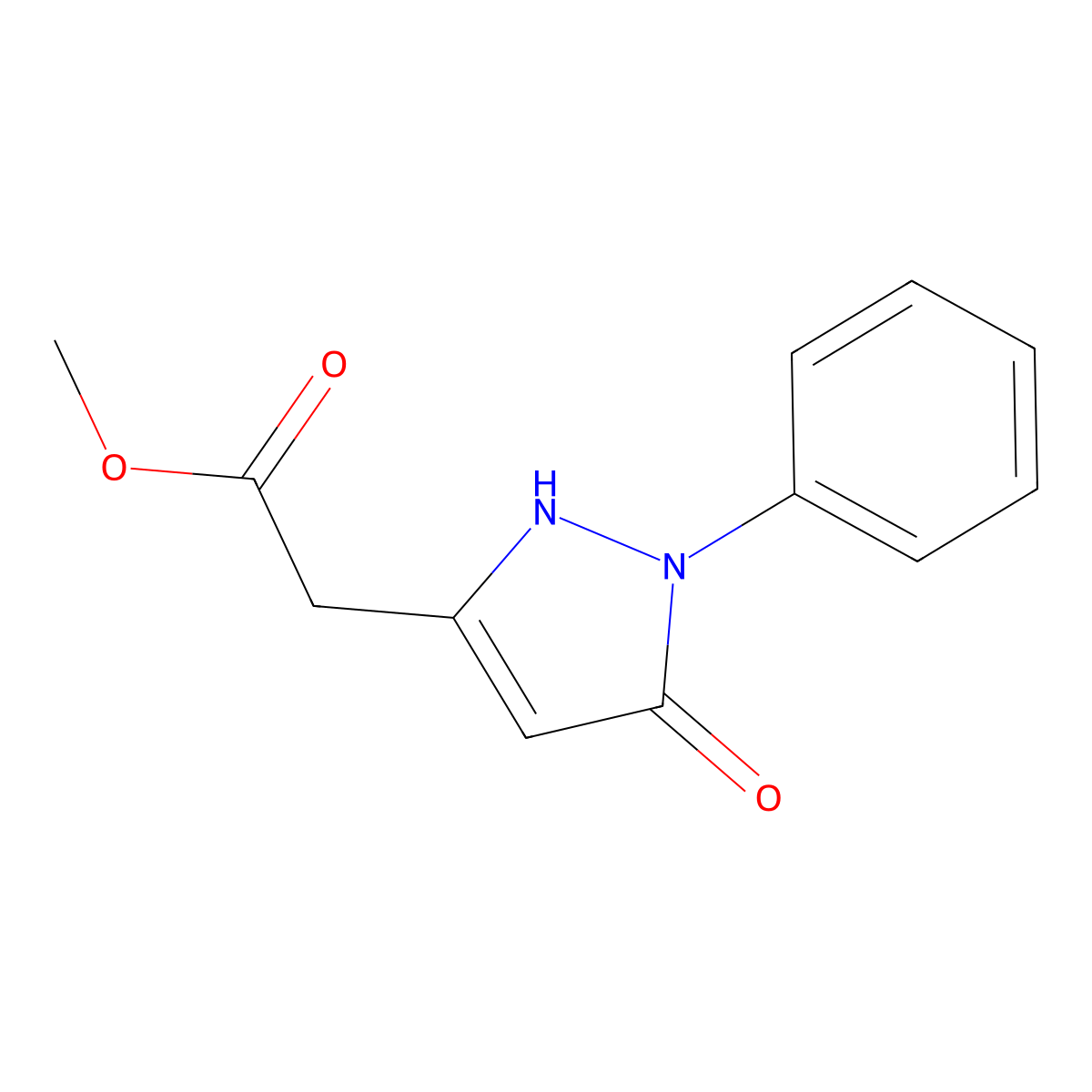 methyl (5-hydroxy-1-phenyl-1H-pyrazol-3-yl)acetate molecular structure, CAS 105041-27-8