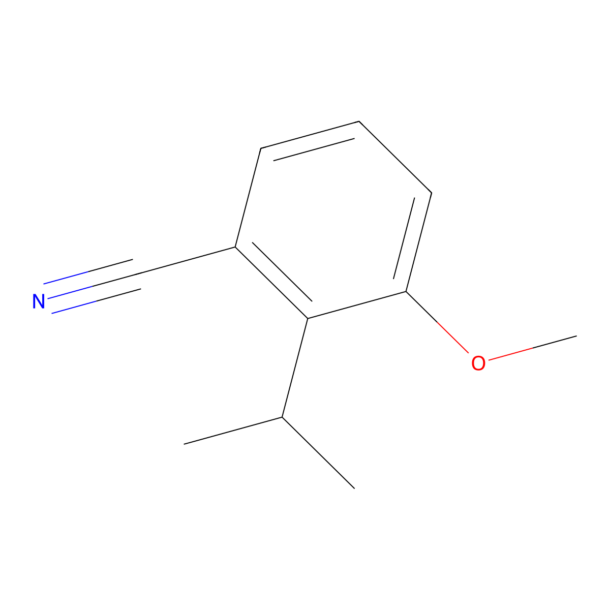 2-Isopropyl-3-methoxybenzonitrile molecular structure, CAS 105041-68-7